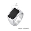 Stainless Steel Square Stone Ring for Men Boys, Turquoise Tiger Eye Thumb Rings for Men, 12.8mm Width Signet Ring - Image 8