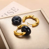 Stone Drop Earrings for Women Stainless Steel Gold Color Opal Round Earrings Wedding Christmas Jewerly Gift - Image 4