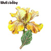 Charming Iris Flower Brooches For Women Unisex 4-color Enamel Rhinestone Elegant Floral Plants Party Office Brooch Pin - Image 4