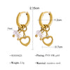 Gold Plated Stainless Steel Huggie Hoop Earrings for Women Chic Vintage Natural Stone Charms Jewelry - Image 10