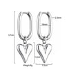 Classic Stainless Steel Chic Heart Pendant Hoop Earrings For Women Gold Silver Color Huggie Ear Buckle Daily Jewelry - Image 6