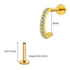 Titanium C-Shaped Hoop Earring with CZ 16G Dainty Half Circle Open Hoop Helix Earlobe Piercing Jewelry - Image 14