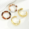 Four-Piece Brown Resin Bangle Set in Gold-Tone - Image 8