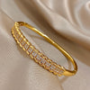 Multilayer Micro Inlaid Zircon Cuff Bracelet for Women Elegant Gold Plated Copper Stacked Bracelets Jewelry - Image 3