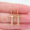 Gold Color Clear Zircon CZ Name Alphabet Initial Letter Dangle Earrings for Women - Image 22