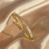Three-Piece Open Bangle Set with Cubic Zirconia Accents - Image 10