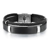 Braided Leather and Stainless Steel Bracelet with 21 cm Length - Image 20