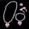 Five-Piece Beaded Jewelry Set with Heart and Flower Motifs - Image 9