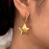 Cubic Chunky Heart Charms Dangling Earrings for Woman/Girls Stainless Steel Gold Plated Smooth Mental Drop Earring - Image 4
