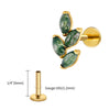 Titanium 16G Leaf Stud Earring Moss Agate Marquise Helix Conch Tragus Cartilage Piercing Jewelry - Image 7
