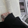 Silver Rings For Women Simple Vintage Handmade Adjustable Finger Hollow Ring Band Female Gift - Image 6