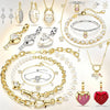 Heart Lock Key CZ Jewelry Set Women Melting Heart Pendant Necklace Imitation Pearl Bracelet Earrings Valentine Love Gift - Image 1