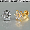 Cz Flower Titanium Cartilage Earrings Stud 16G Internally Threaded Sun Helix Ear Tragus Piercing Jewelry - Image 52