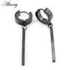 2PCS Stainless Steel Star Cross Snake Spike Skull Sword Blade Chain Feather Spider Dangle Women Men Huggie Hoop Earrings - Image 17