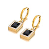 Stainless Steel Geometric Square Hoop Earrings Sparkling Cubic Zirconia Crystal Earrings Jewelry For Women - Image 36