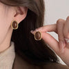 Coffee women earrings simple square geometric pattern jewelry birthday party gifts - Image 12