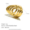 Spiral Open Series Ring Twisted Multi-layered Ring Hammed Flower Stainless Steel Jewelry Accessories - Image 9