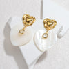 Exaggerated Gold-plated Stainless Steel Zircon Earrings Love Circle Acrylic Large Pendant Charming Women's Party Jewelry Gifts - Image 2