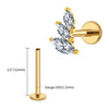 Titanium 16G Cluster Marquise CZ Tragus Helix Stud Conch Lobe Rook Cartilage Leaf Climber Flat Back Labret - Image 25
