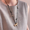Horse Pendant Necklace with Multicolor Beads and Adjustable Rope Chain - Image 4