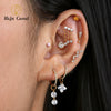 Titanium Baguette Cartilage Earring 16G CZ Dangle Helix Earlobe Labret Stud Flat Back Piercing Jewelry - Image 6