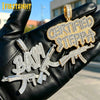 Iced Out Bling CZ Gun Pendant Necklace Cubic Zirconia Letter Steppa Charm Men Hip Hop Jewelry - Image 1