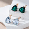 Light Grey Stone Earrings For Women Rose Gold Color Big Zircon Jewelry Accessories - Image 4