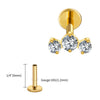 Titanium Triple CZ Cluster Cartilage Earring 16G Mini CZ Labret Tragus Helix Medusa Flat Back Piercing - Image 14