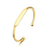 10pcs Simple Stainless Steel Bracelet Adjustable Bracelet For Women Laser Engraved Logo Jewelry Accessories - Image 3