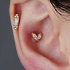 Titanium Tiny Double Marquise CZ Labret Stud Earring 16G Heart CZ Cartilage Helix Tragus Conch Piercing - Image 6