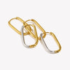 Dual Color Long O-ring Hoop Earrings 316L Stainless Steel Women's Earrings Gold Plated Jewelry - Image 5
