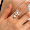 Green Zirconia Open Ring for Women Crystak Bead Shaped Geometric Adjustable Ring Party Jewelry Gifts - Image 2