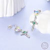 Silver Sweetheart Bow Earrings Round Donut Zircon Crab Ocean Earrings for Women Girls Jewelry - Image 2