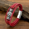 Punk Style Stainless Steel Tree of Life Braided Multilayer Leather Bracelet For Men Women - Image 1
