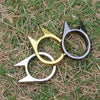 Women Men Cute Cat Ear Rings Self Defense Rings Metal Knuckle Window Breaker Escorts Attack Rings Unisex Jewelry Accessories - Image 1