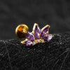 Titanium Marquise Lotus Cartilage Earring 16G Flower CZ Helix Flat Back Stud Labret Piercing Jewelry - Image 5