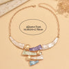 Boho Colorful Enamel Geometric Bib Necklace Hammered Statement Jewelry for Women Beach Vacation Party Daily Wear - Image 4