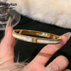 Classic Bracelet Design Gold Color Stainless Steel Sparkling Zircon Bangles for Women Gift Jewelry - Image 4