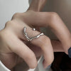 Minimalist Silver Color Irregular Liquid Metal Finger Rings Creative Geometric Punk Droplet Opening Ring for Women Girls Jewelry - Image 8