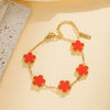 Five-Leaf Flower Stainless Steel Bracelet with Adjustable Design - Image 3