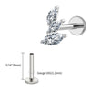Titanium 16G Cluster Marquise CZ Tragus Helix Stud Conch Lobe Rook Cartilage Leaf Climber Flat Back Labret - Image 20