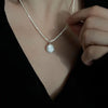 Silver Sparkling Round Pearl Necklace Simple Style Charm Pendant Choker Birthday Gift for Women Jewelry - Image 6