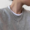 Imitation Pearl Pendant Necklace with Gold-Tone Rope Chain - Image 8