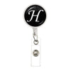 26 English Letters Brooch A-Z Initial Round Glass Ball Pendant Retractable Badge Reel For Women Gifts Jewelry - Image 13