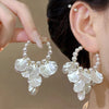 Texture Imitation Pearl Flower Drop Earrings Korean Earring for Woman Party Jewelry Gifts - Image 4