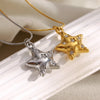 La. Muses Shining Zircon Pentagram Pendant Stainless Steel Women's Necklace Pvd Plated Neck Jewelry Accessories - Image 3