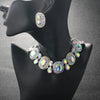 Elegant Boho Round Crystal Jewelry Set Piercing Wedding Gift for Bridal Bling Geometric Rhinestone Necklace Earring Set Party - Image 4