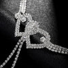 Sexy Double Heart Nipple Chain Necklace for Women Bikini Lingerie Festival Clothing Rhinestone Chest Chain Nightclub Jewelry