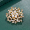 Pearl Crystal Snowflake Brooches For Women Charm Big Pearl Rhinestone-Encrusted Brooch Pins Jewelry Accessories - Image 2