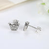Infinity and Heart Stud Piercing Earrings with Crystal Accents - Image 3